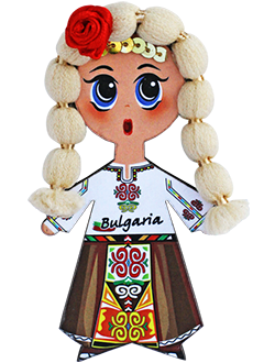 Магнит - кукла с фолклорен мотив, руса коса